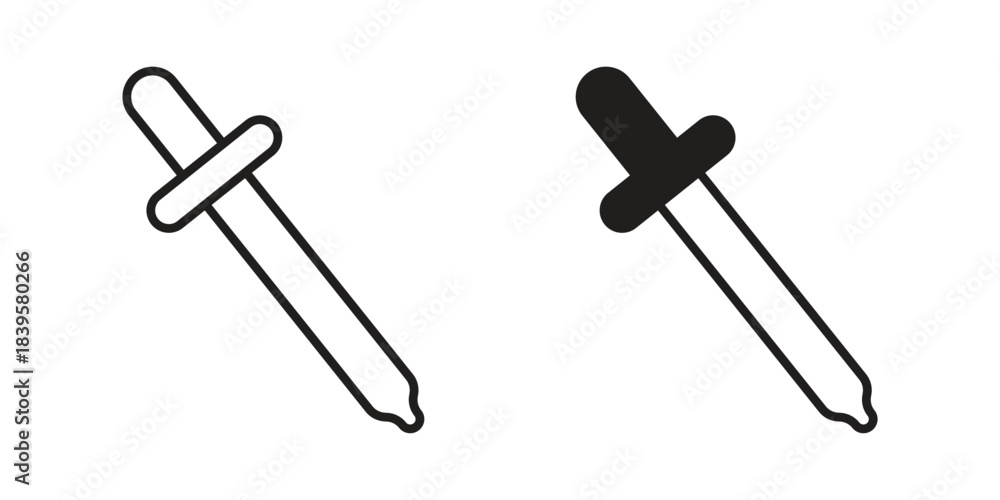 Naklejka premium Eye dropper icons Vector hand drawn illustration in doodle style. Simple sketch isolated.