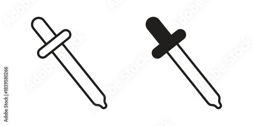 Eye dropper icons Vector hand drawn illustration in doodle style. Simple sketch isolated.