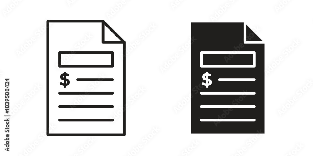 Fototapeta premium File invoice icons Vector hand drawn illustration in doodle style. Simple sketch isolated.