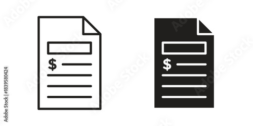 File invoice icons Vector hand drawn illustration in doodle style. Simple sketch isolated.