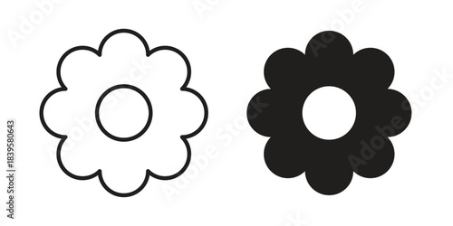 Flower icons Vector hand drawn illustration in doodle style. Simple sketch isolated.