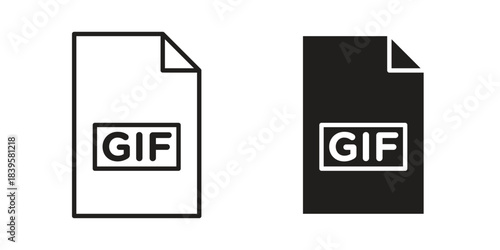 Gif icons Vector hand drawn illustration in doodle style. Simple sketch isolated.