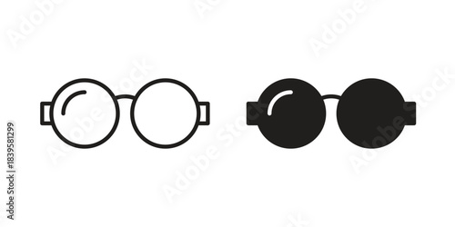 Glasses icons Vector hand drawn illustration in doodle style. Simple sketch isolated.