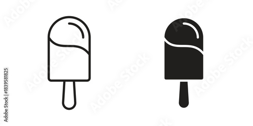 Ice cream icons Vector hand drawn illustration in doodle style. Simple sketch isolated.