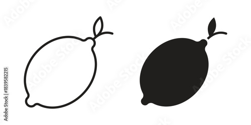 Lemon icons Vector hand drawn illustration in doodle style. Simple sketch isolated.