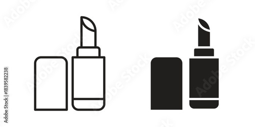 Lipstick icons Vector hand drawn illustration in doodle style. Simple sketch isolated.