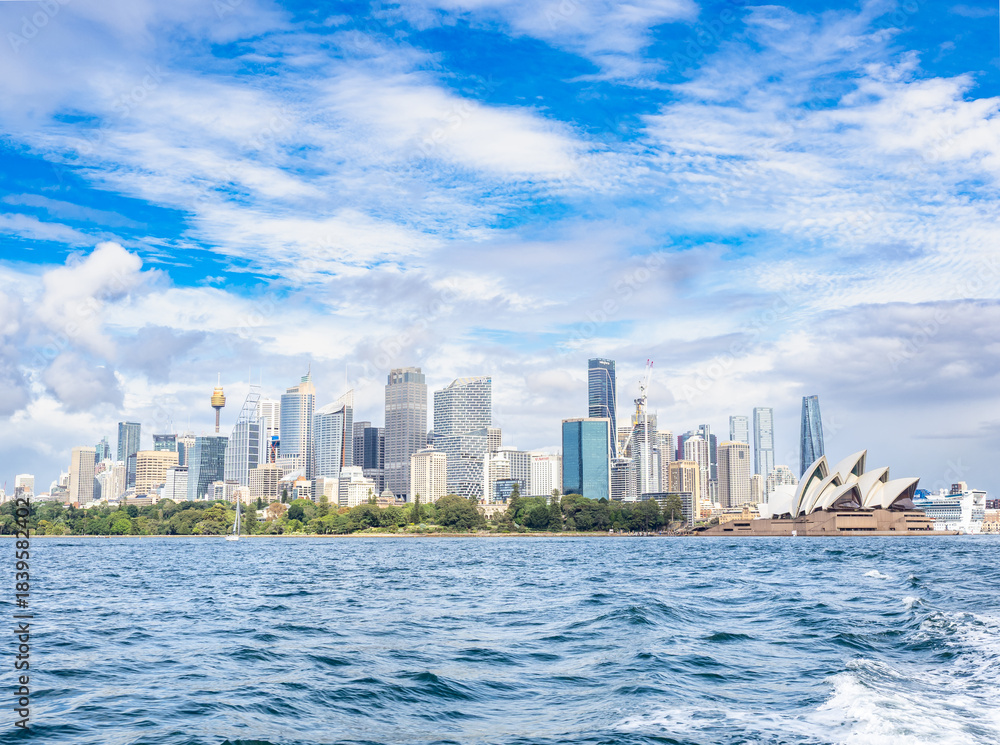 Fototapeta premium Sydney bay skyline from the sea