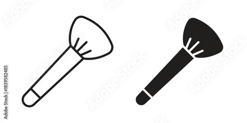 Makeup brush icons Vector hand drawn illustration in doodle style. Simple sketch isolated.
