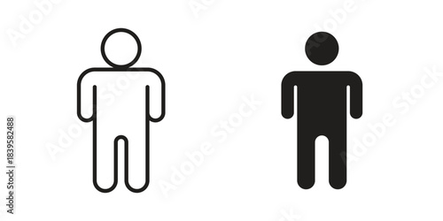 Man icons Vector hand drawn illustration in doodle style. Simple sketch isolated.