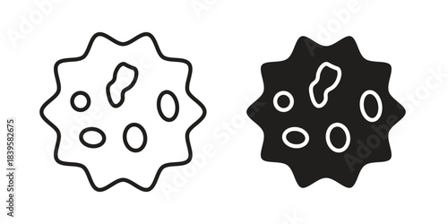 Microorganism icons Vector hand drawn illustration in doodle style. Simple sketch isolated.