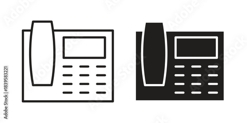 Office phone icons Vector hand drawn illustration in doodle style. Simple sketch isolated.