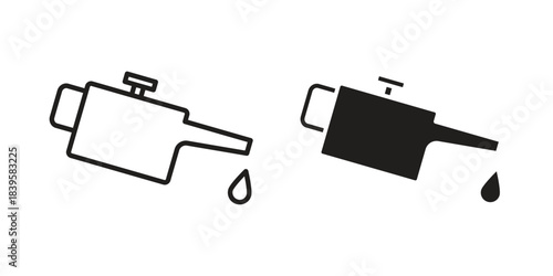 Oil can icons Vector hand drawn illustration in doodle style. Simple sketch isolated.