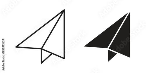 Paper plane icons Vector hand drawn illustration in doodle style. Simple sketch isolated.