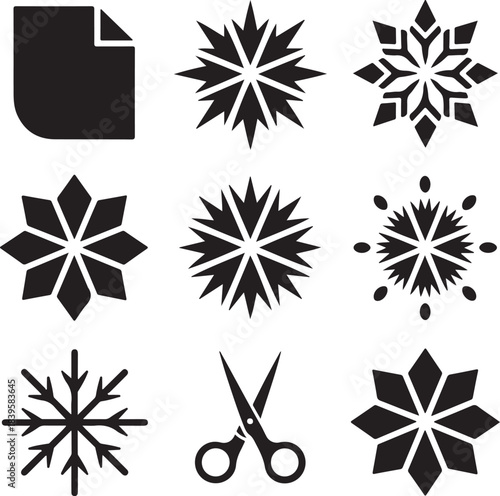 Paper snowflake, cutting crafts, winter hobby, scissors tool, handmade decoration, geometric crystal, christmas diy, paper art, creative shape, holiday activity