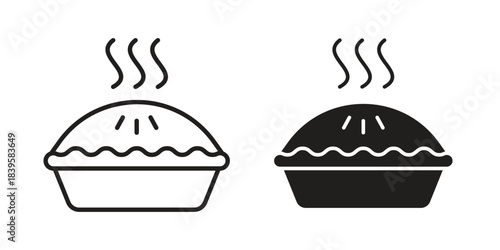 Pie icons Vector hand drawn illustration in doodle style. Simple sketch isolated.