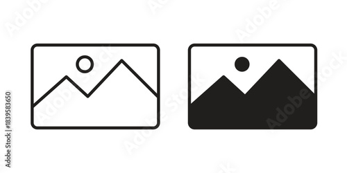 Picture icons Vector hand drawn illustration in doodle style. Simple sketch isolated.
