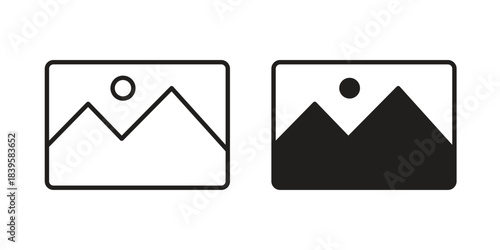 Picture icons Vector hand drawn illustration in doodle style. Simple sketch isolated.