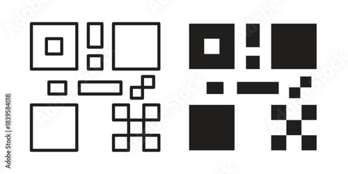 Qrcode icons Vector hand drawn illustration in doodle style. Simple sketch isolated.