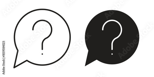 Question icons Vector hand drawn illustration in doodle style. Simple sketch isolated.