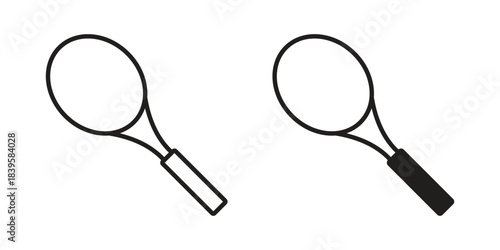Racquet icons Vector hand drawn illustration in doodle style. Simple sketch isolated.
