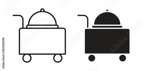 Room service icons Vector hand drawn illustration in doodle style. Simple sketch isolated.