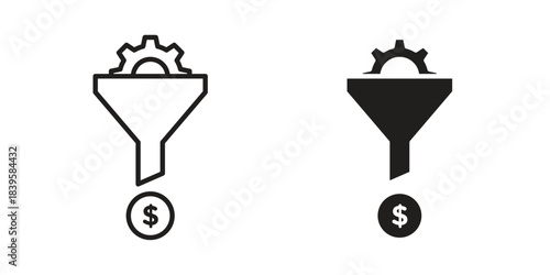 Sales funnel icons Vector hand drawn illustration in doodle style. Simple sketch isolated.