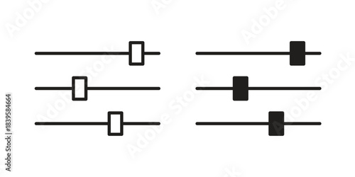 Settings sliders icons Vector hand drawn illustration in doodle style. Simple sketch isolated.