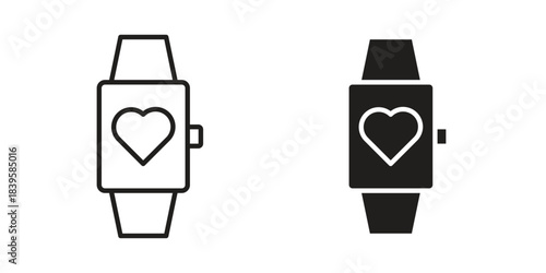 Smartwatch icons Vector hand drawn illustration in doodle style. Simple sketch isolated.