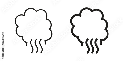 Smoke icons Vector hand drawn illustration in doodle style. Simple sketch isolated.