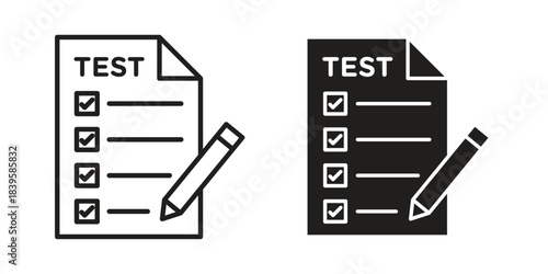 Test icons Vector hand drawn illustration in doodle style. Simple sketch isolated.
