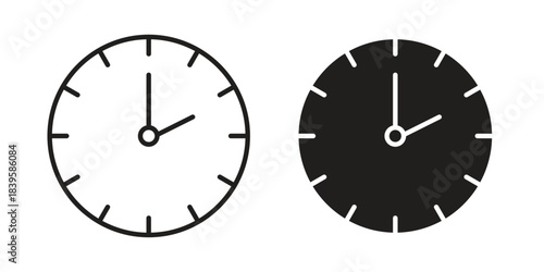 Time clock icons Vector hand drawn illustration in doodle style. Simple sketch isolated.