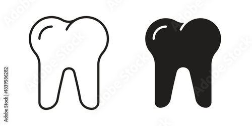 Tooth icons Vector hand drawn illustration in doodle style. Simple sketch isolated.