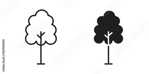 Tree free icons Vector hand drawn illustration in doodle style. Simple sketch isolated.
