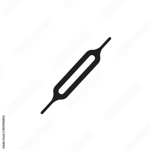 Minimalist clock pendulum in simple silhouette design with dark color and clean texture for timekeeping