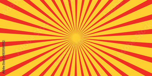 Autumn color sun rays background. Abstract orange sun rays design wallpaper. Colorful swirling lines for templates, banners, posters, flyers. Eps10