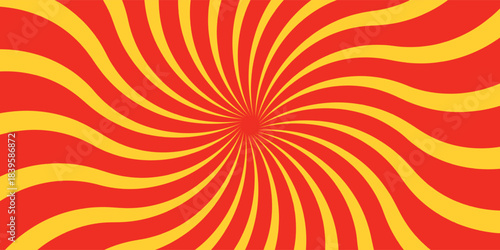 Autumn color sun rays background. Abstract orange sun rays design wallpaper. Colorful swirling lines for templates, banners, posters, flyers. Eps10