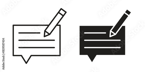 Write comment icons Vector hand drawn illustration in doodle style. Simple sketch isolated.