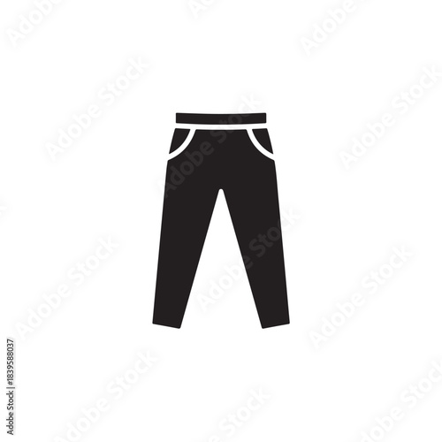 Sporty black jogger pants fashion illustration silhouette
