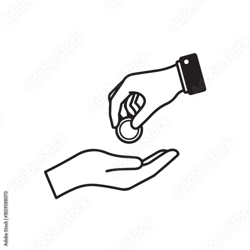 Hand holding pill capsule medical healthcare vector icon isolated on white background for app and web design