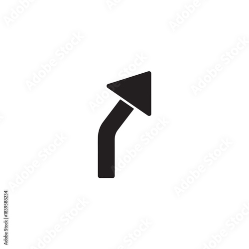 Arrow graphic simple monochrome navigation glyph icon isolated on white background for website design and mobile app