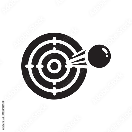Shooting target bullseye icon simple geometric vector illustration isolated on white background for outdoor activity game and sport design
