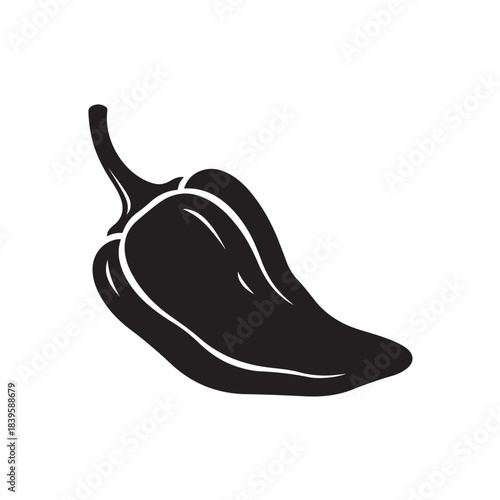Black pepper icon, chili pepper symbol for food and cooking, minimalist vector