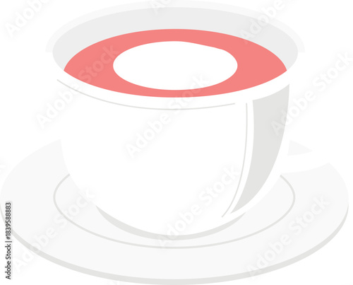 マグカップのストロベリーラテ