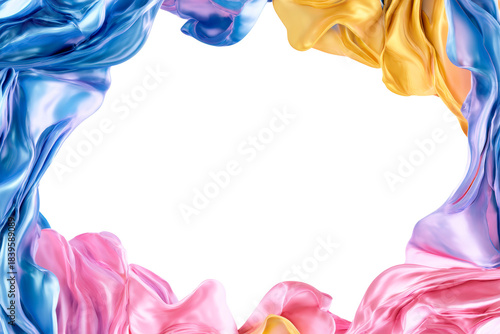 Flowing Silken Fabric Border with Pastel Hues