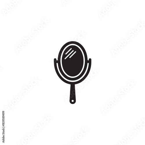 Black makeup mirror icon simple glyph vector illustration isolated on white background for cosmetic and beauty products