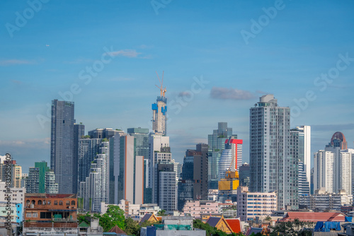 View of the city of Bangkok, Thailand, with its architecture that is both modern and more impoverished