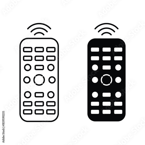 Remote control icon set. Remote control icon in thin line and black colors. vector illustration.