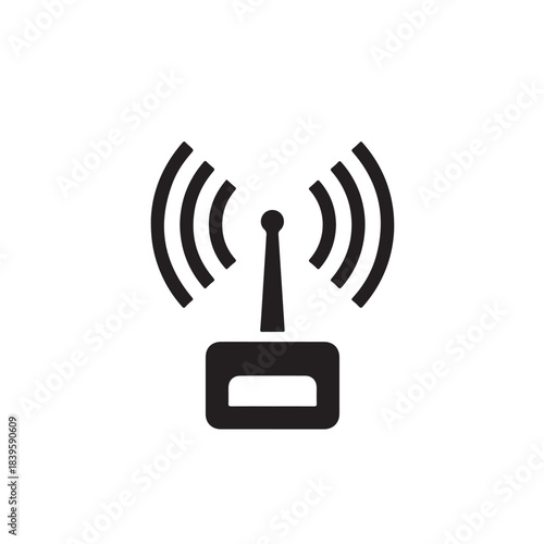 Wifi signal icon for wireless internet and network connection, flat vector symbol