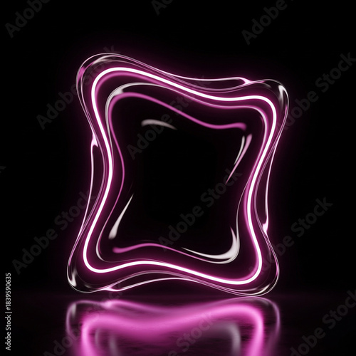 Neon Purple Liquid Frame Shape