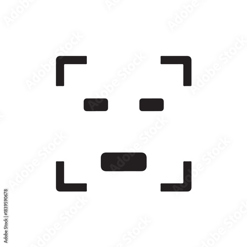 Camera viewfinder icon for photography and video recording, flat vector symbol